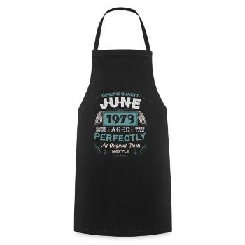 Juni 1973 Vintage Geburtstag Geschenk - Kochschürze - Schwarz - Vorne - AI Model Male 185 dark (185cm)