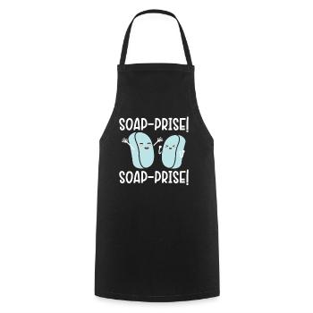 Soap pearl! Soap pearl! Soaping soap barley - Cooking Apron - black - Front - AI Model Male 185 dark (185cm)