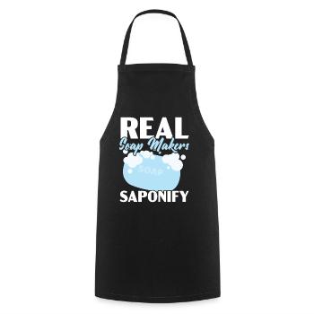 Real soap makers Saponify soaping soap barley - Cooking Apron - black - Front - AI Model Male 185 dark (185cm)