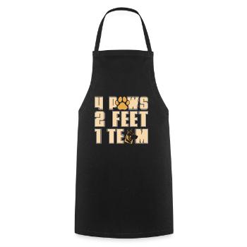 German Shepherd 4 Paws 2 Feet 1 Team Military Dogs - Cooking Apron - black - Front - AI Model Male 185 dark (185cm)
