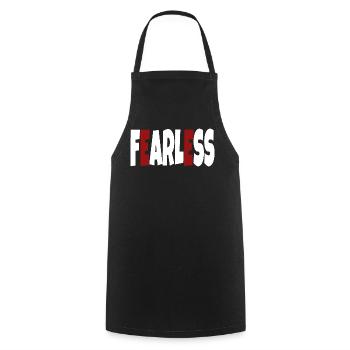 Fearless - simple text - Cooking Apron - black - Front - AI Model Male 185 dark (185cm)