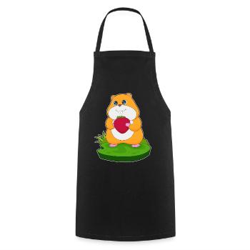 Hamster Strawberry - Cooking Apron - black - Front - AI Model Male 185 dark (185cm)