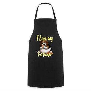 J’aime mon gros beagle - Tablier de cuisine - noir - Devant - AI Model Male 185 dark (185cm)