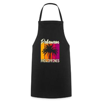 Palawan Philippines Coucher de soleil - Tablier de cuisine - noir - Devant - AI Model Male 185 dark (185cm)