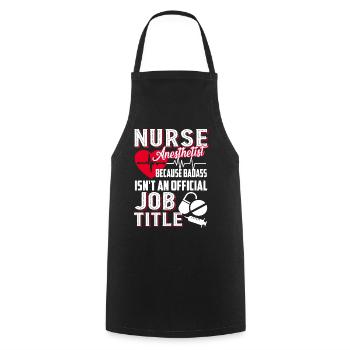 Nurse Anesthetist Nurse Anesthetist Job Title - Cooking Apron - black - Front - AI Model Male 185 dark (185cm)