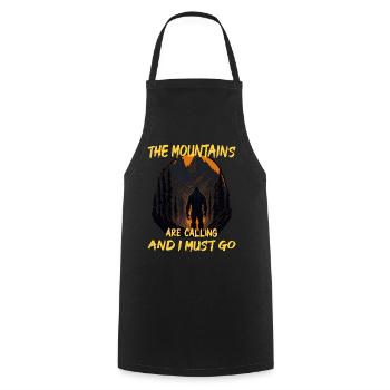 The Mountains Are Calling and I Must Go - Cooking Apron - black - Front - AI Model Male 185 dark (185cm)