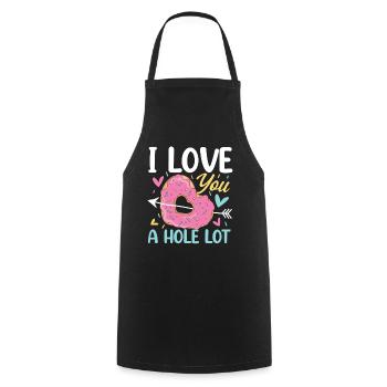 I Love You A Hole Lot für einen Donut-Liebhaber - Kochschürze - Schwarz - Vorne - AI Model Male 185 dark (185cm)