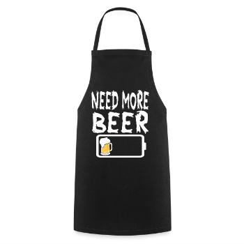 Low Battery Need more Beer - Cooking Apron - black - Front - AI Model Male 185 dark (185cm)