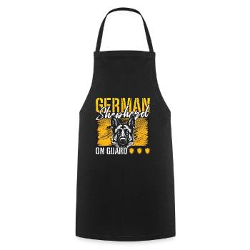 German Shepherd On Guard Belgian Shepherd Lover - Kochschürze - Schwarz - Vorne - AI Model Male 185 dark (185cm)