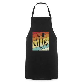 Retro allotment garden horticulture allotment garden - Cooking Apron - black - Front - AI Model Male 185 dark (185cm)
