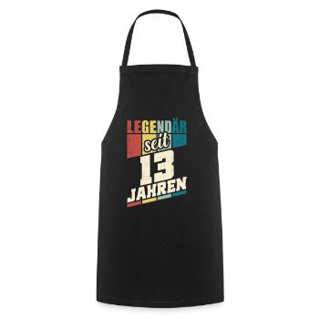 13. Geburtstag Legendär Seit 13 Jahren Legende 13 - Kochschürze - Schwarz - Vorne - AI Model Male 185 dark (185cm)