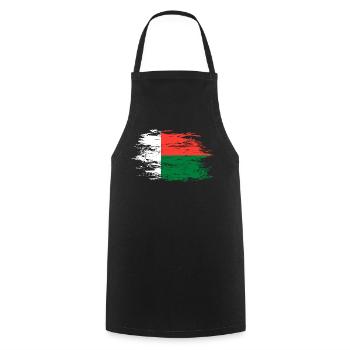 Drapeau de Madagascar utilisé - Tablier de cuisine - noir - Devant - AI Model Male 185 dark (185cm)