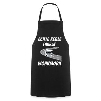 Echte Kerle fahren Wohnmobil Camping Camper - Kochschürze - Schwarz - Vorne - AI Model Male 185 dark (185cm)