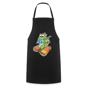 Books Dragon Dragon - Cooking Apron - black - Front - AI Model Male 185 dark (185cm)