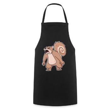 écureuil en colère - Tablier de cuisine - noir - Devant - AI Model Male 185 dark (185cm)