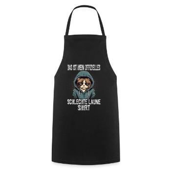 Lustiger Spruch Katze Sarkasmus Schlechte Laune - Kochschürze - Schwarz - Vorne - AI Model Male 185 dark (185cm)
