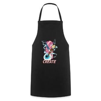 Surreal illustration for artists and creatives - Cooking Apron - black - Front - AI Model Male 185 dark (185cm)