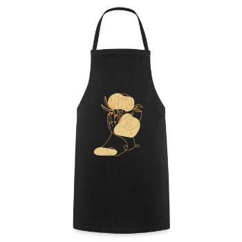 Lineart horticulture allotment garden allotment garden - Cooking Apron - black - Front - AI Model Male 185 dark (185cm)