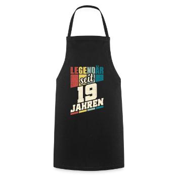 19. Geburtstag Legendär Seit 19 Jahren Legende 19 - Kochschürze - Schwarz - Vorne - AI Model Male 185 dark (185cm)