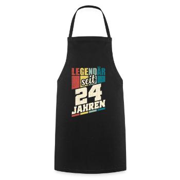 24. Geburtstag Legendär Seit 24 Jahren Legende 24 - Kochschürze - Schwarz - Vorne - AI Model Male 185 dark (185cm)