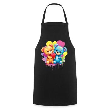 Love is a Bear Necessity - Cooking Apron - black - Front - AI Model Male 185 dark (185cm)
