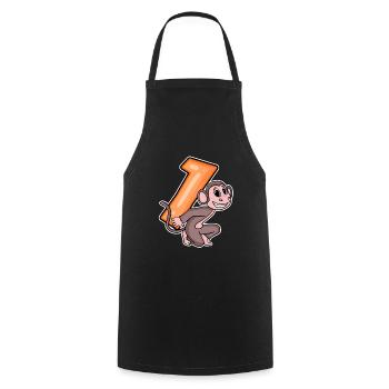 1 Birthday 1 Year Old with Animal Motif - One - Cooking Apron - black - Front - AI Model Male 185 dark (185cm)