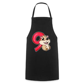9 Birthday 9 years old with animal motif - nine - Cooking Apron - black - Front - AI Model Male 185 dark (185cm)