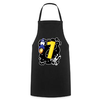 1 Birthday Boy Son Astronaut - Cooking Apron - black - Front - AI Model Male 185 dark (185cm)