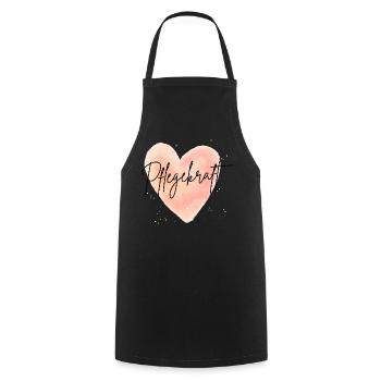 Pflegekraft Herz – Aquarell Liebe Pflege Schön - Kochschürze - Schwarz - Vorne - AI Model Male 185 dark (185cm)