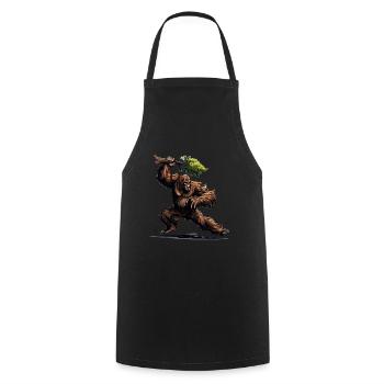 Bigfoot en colère - Tablier de cuisine - noir - Devant - AI Model Male 185 dark (185cm)