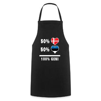 Estonia and Denmark 100% genius flag - Cooking Apron - black - Front - AI Model Male 185 dark (185cm)