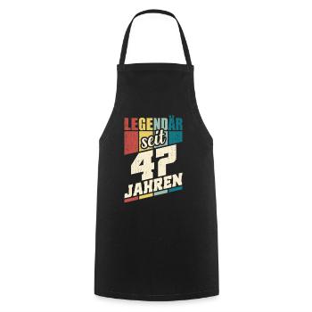 47. Geburtstag Legendär Seit 47 Jahren Legende 47 - Kochschürze - Schwarz - Vorne - AI Model Male 185 dark (185cm)