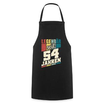 54. Geburtstag Legendär Seit 54 Jahren Legende 54 - Kochschürze - Schwarz - Vorne - AI Model Male 185 dark (185cm)