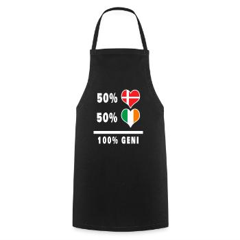 Irlande et Danemark 100% drapeau de génie - Tablier de cuisine - noir - Devant - AI Model Male 185 dark (185cm)
