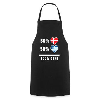 Grèce et Danemark 100% drapeau de génie - Tablier de cuisine - noir - Devant - AI Model Male 185 dark (185cm)