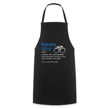 Probation Officer Someone Who Law Enforcement - Cooking Apron - black - Front - AI Model Male 185 dark (185cm)