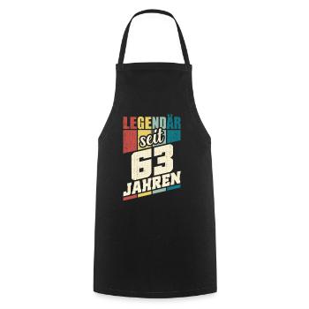 63. Geburtstag Legendär Seit 63 Jahren Legende 63 - Kochschürze - Schwarz - Vorne - AI Model Male 185 dark (185cm)