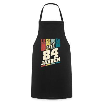 84. Geburtstag Legendär Seit 84 Jahren Legende 84 - Kochschürze - Schwarz - Vorne - AI Model Male 185 dark (185cm)