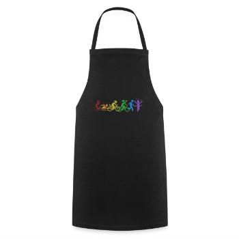 Triathlon LGBT Rainbow Triathlon Bike Triathlete - Cooking Apron - black - Front - AI Model Male 185 dark (185cm)