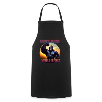 Dominance embodied muscle defined - Cooking Apron - black - Front - AI Model Male 185 dark (185cm)