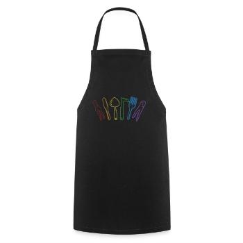 Gardening LGBT Rainbow Allotment Garden Horticulture - Cooking Apron - black - Front - AI Model Male 185 dark (185cm)