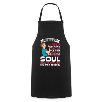 Correctional Officer Hated By Many Prison Guard - Cooking Apron - black - Front - AI Model Male 185 dark (185cm)