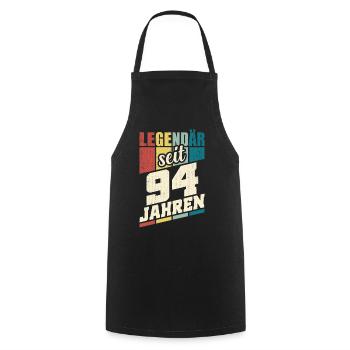 94. Geburtstag Legendär Seit 94 Jahren Legende 94 - Kochschürze - Schwarz - Vorne - AI Model Male 185 dark (185cm)