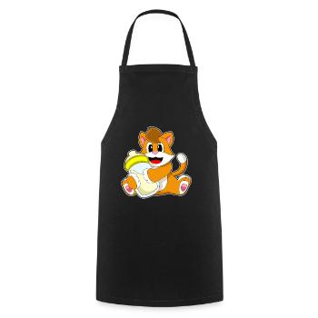 Katze Babyflasche Milch - Kochschürze - Schwarz - Vorne - AI Model Male 185 dark (185cm)