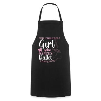 Ballet Danseuse Danse Ballerine - Tablier de cuisine - noir - Devant - AI Model Male 185 dark (185cm)