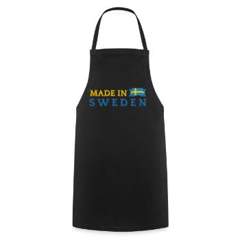 Fabriqué en Suède, fierté suédoise - Tablier de cuisine - noir - Devant - AI Model Male 185 dark (185cm)