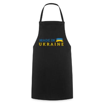 Made in Ukraine, Ukrainian pride - Cooking Apron - black - Front - AI Model Male 185 dark (185cm)