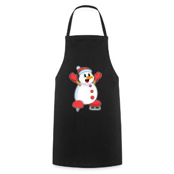 Schneemann Weihnachten Eislaufen - Cooking Apron - black - Front - AI Model Male 185 dark (185cm)