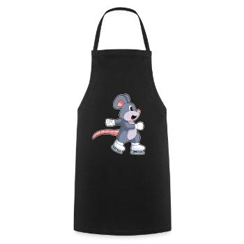 Mouse Ice Skating Skates - Cooking Apron - black - Front - AI Model Male 185 dark (185cm)