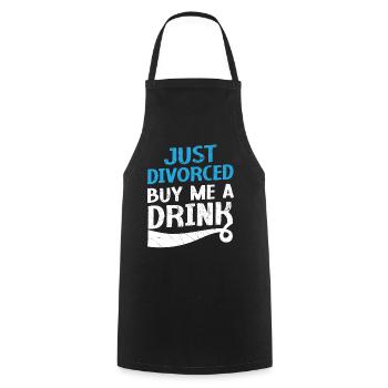 Gerade geschieden Kauf mir einen Drink Annullierun - Kochschürze - Schwarz - Vorne - AI Model Male 185 dark (185cm)
